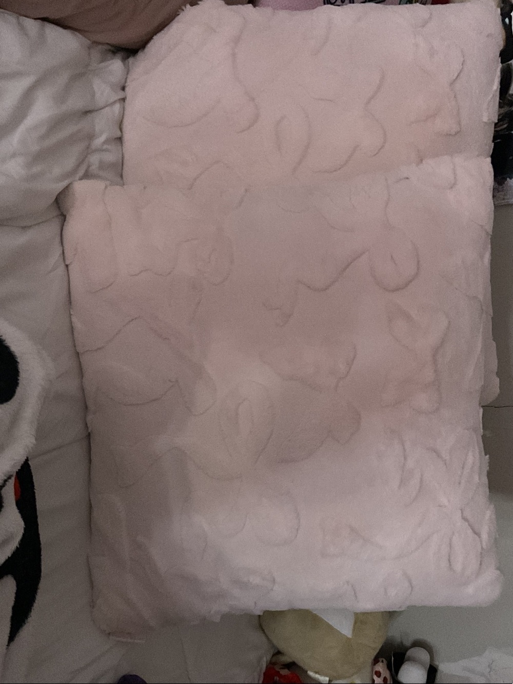 Nanette Lepore Soft Blush Pink Plush Throw Pillows